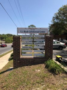 Custom brick tenant monument sign